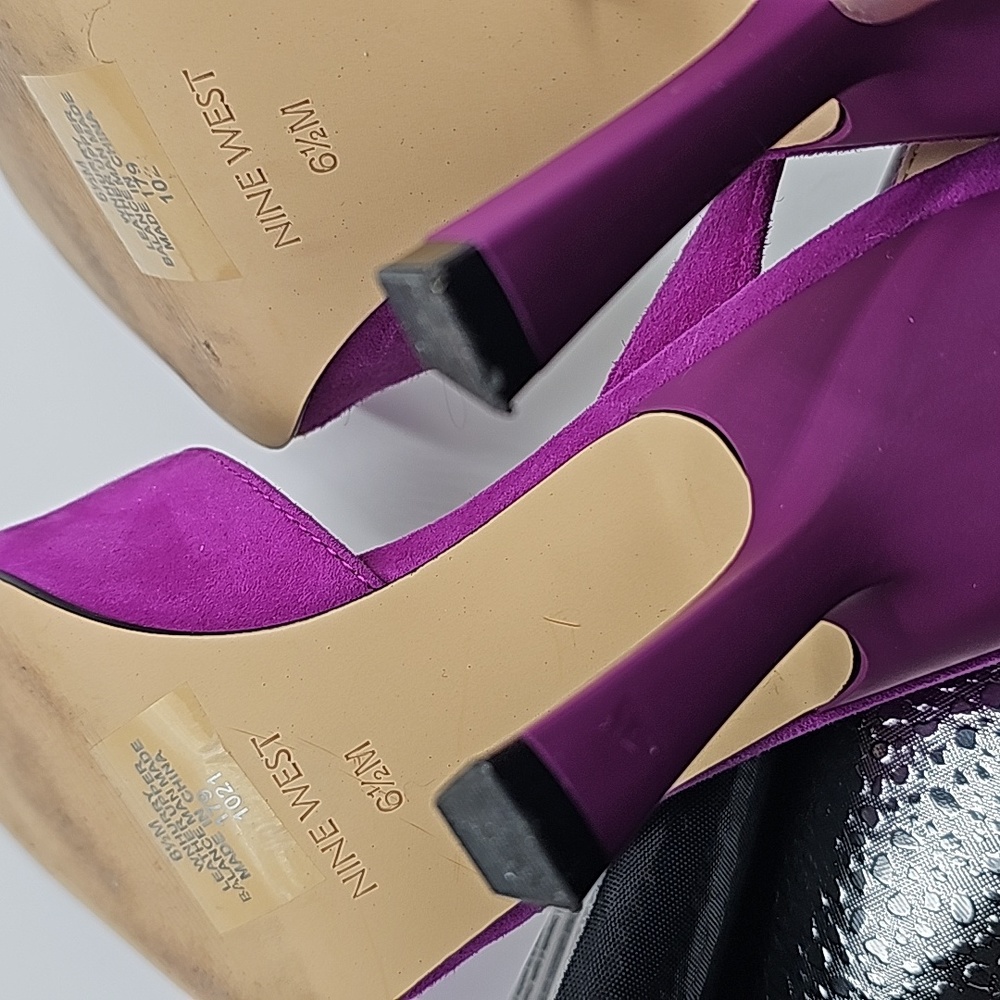 Nine West Fuchsia Pointed Slingback Heels - Picture 6 of 6